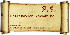 Petrikovich Verbéna névjegykártya